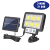 Solar Light Outdoor Waterproof with Motion Sensor Floodlight Remote Control 3 Modes for Patio Garage Backyard Solar Lamp