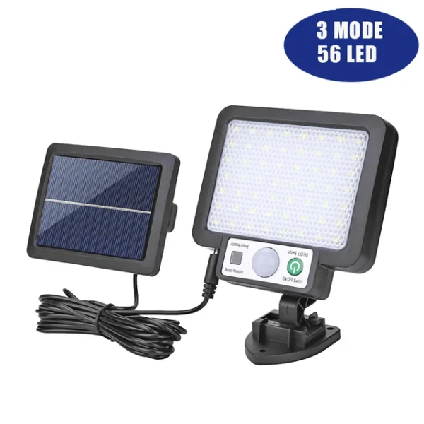 Solar Light Outdoor Waterproof with Motion Sensor Floodlight Remote Control 3 Modes for Patio Garage Backyard Solar Lamp