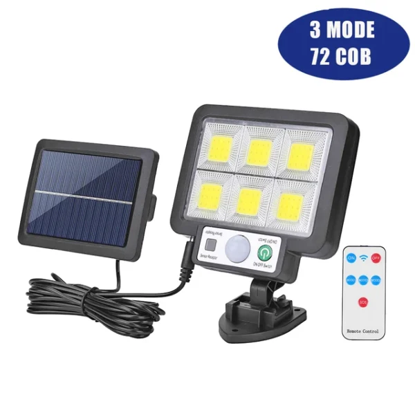 Solar Light Outdoor Waterproof with Motion Sensor Floodlight Remote Control 3 Modes for Patio Garage Backyard Solar Lamp