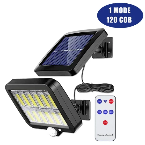 Solar Light Outdoor Waterproof with Motion Sensor Floodlight Remote Control 3 Modes for Patio Garage Backyard Solar Lamp