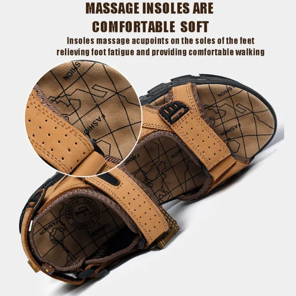 Summer Men's Sandals Outdoor Non-slip Men's Beach Sandals Leather Men's Shoes Fashion Men Sneakers High Quality Casual Flat