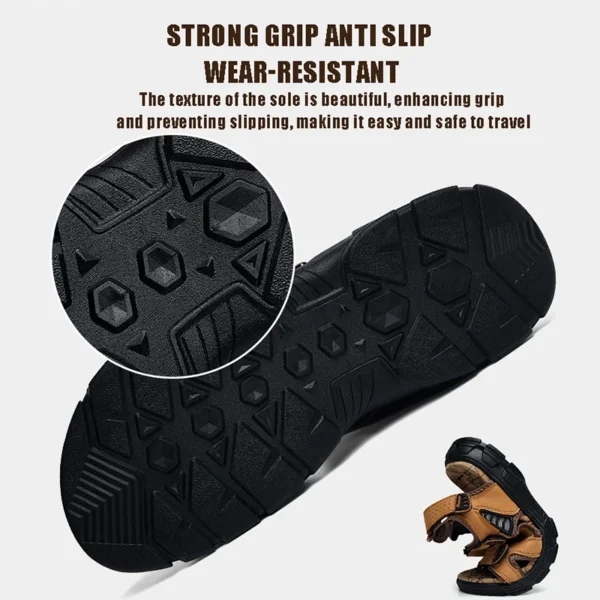 Summer Men's Sandals Outdoor Non-slip Men's Beach Sandals Leather Men's Shoes Fashion Men Sneakers High Quality Casual Flat