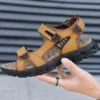 Summer Men's Sandals Outdoor Non-slip Men's Beach Sandals Leather Men's Shoes Fashion Men Sneakers High Quality Casual Flat