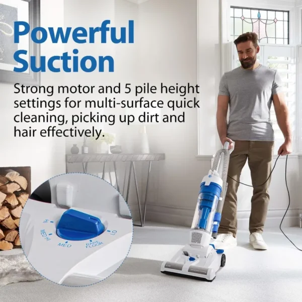 Upright Vacuum Cleaner Powerful Suction Bagless Vacuum Cleaner Portable Floor Cleaner 20 ft Power Cord 13 Inch Cleaning Path