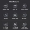 XCY Fanless Mini PC Intel Celeron J4125 DDR4 M.2 SSD RS232/485 2x LAN GPIO mPCIE 4G LTE 8x USB LVDS HDMI TPM 2.0 Windows 11