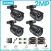 ZOSI 4pcs/lot 1080p HD-TVI CCTV Security Camera ,80ft Night Vision ,Outdoor Whetherproof Surveillance Camera Kit