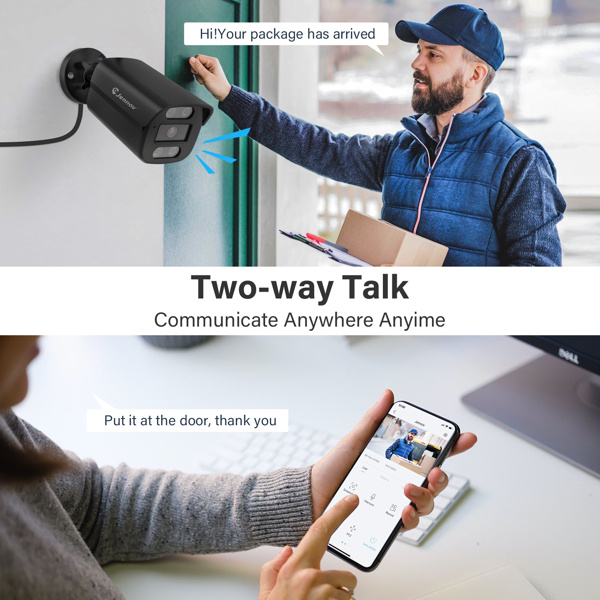 Wired POE Monitoring With White Light, Color,black And White Night Vision, Two-way Voice, Waterproof Outdoor Camera, Banned Platform Amazon