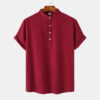 Casual Solid Color Shirt Short Sleeve Shirt Beach T-Shirt Tops Summer Mens Clothing