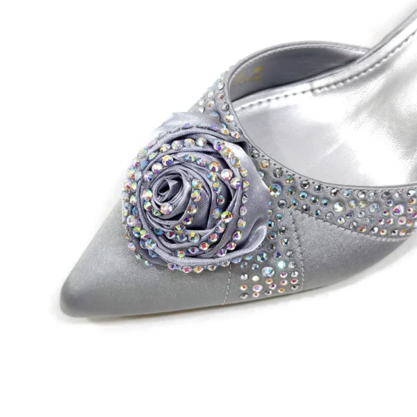 2025 Nigerian Fashion Ladies Evening Shoes And Bags Paired With Handmade Petal Clutches Pointed Toe Mid-Heel Women Party Shoes