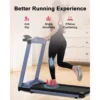 3.5HP Foldable Treadmill with Incline, 350 LBS Capacity Treadmill with LED, 0.6-10 mph Folding Treadmill Bluetooth Connectivity