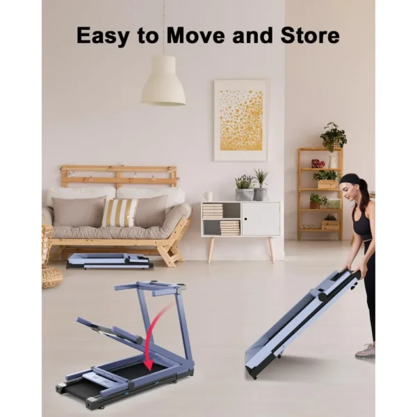 3.5HP Foldable Treadmill with Incline, 350 LBS Capacity Treadmill with LED, 0.6-10 mph Folding Treadmill Bluetooth Connectivity