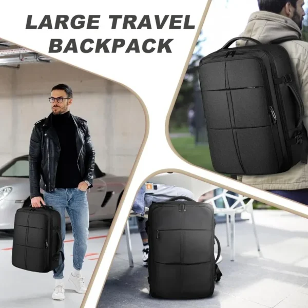 40L Large Backpack Flight Approved Waterproof Business Weekend Suitcase Luggage Large Backpack Fits 17.3 Inch Laptop Men