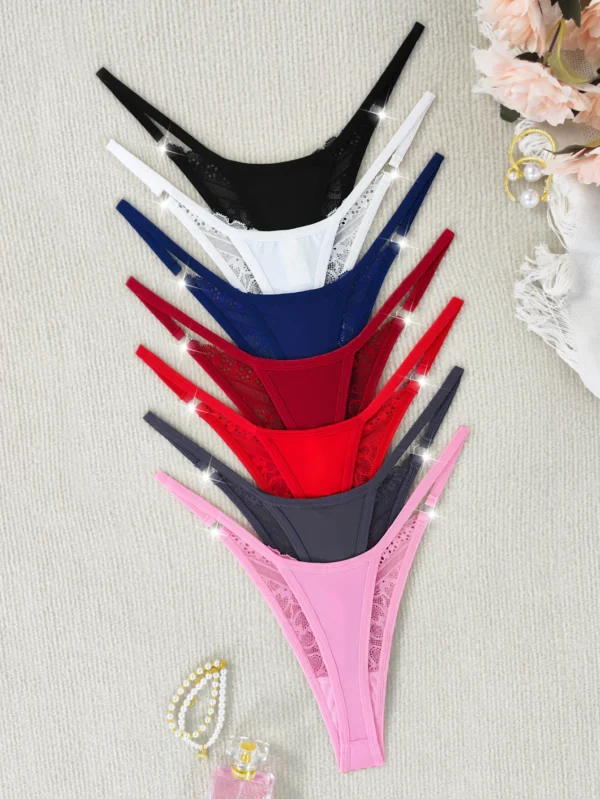 7PCS/Set Women's Panties Sexy Lingerie Lady Thongs G-Strings Comfortable Women Underwear Low Rise Female Underpants T-Backs