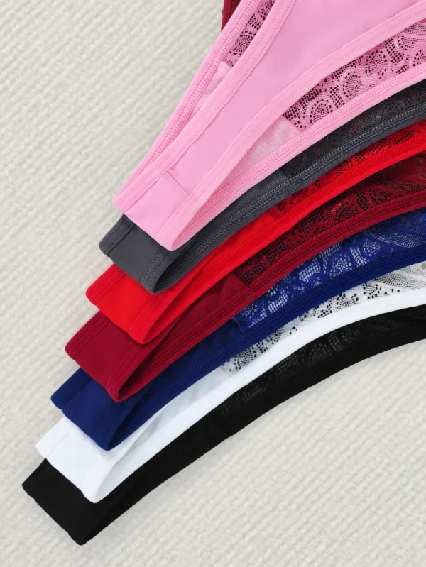 7PCS/Set Women's Panties Sexy Lingerie Lady Thongs G-Strings Comfortable Women Underwear Low Rise Female Underpants T-Backs