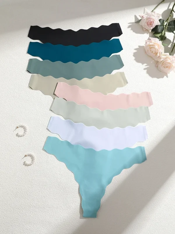 8Pcs Sexy Lingerie Women's Seamless Panties Ice Silk G-String Female Underpanties For Women Elasticity Thongs Secret G-String