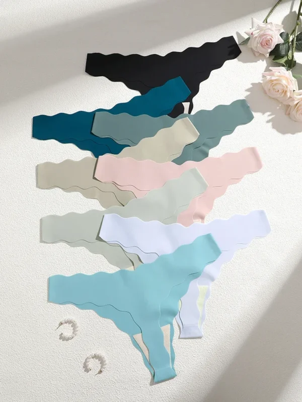 8Pcs Sexy Lingerie Women's Seamless Panties Ice Silk G-String Female Underpanties For Women Elasticity Thongs Secret G-String