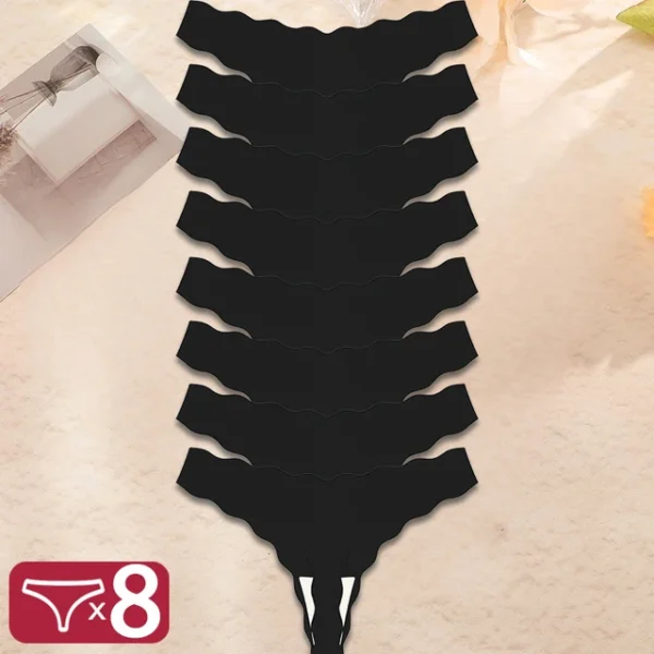 8Pcs Sexy Lingerie Women's Seamless Panties Ice Silk G-String Female Underpanties For Women Elasticity Thongs Secret G-String