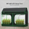 Grow Tent, 96"x48"x72" Roof Cube Tent with Observation Window and Floor Tray for Hydroponics Indoor Plant