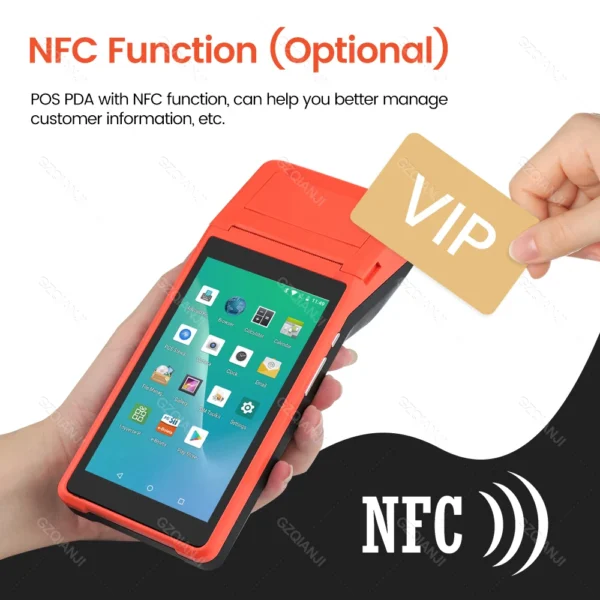 Handheld POS PDA Terminal Bulit-in 58mm Receipt Bill Printer 3G Network Bluetooth Android 8.1 PDA 5.5inch Touch Screen Wifi