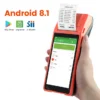 Handheld POS PDA Terminal Bulit-in 58mm Receipt Bill Printer 3G Network Bluetooth Android 8.1 PDA 5.5inch Touch Screen Wifi