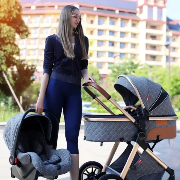 526843592 Luxury Portable Travel Pram 3 in 1Baby Stroller High Landscape Baby Pushchair Baby Travel Stroller Newborn Stroller