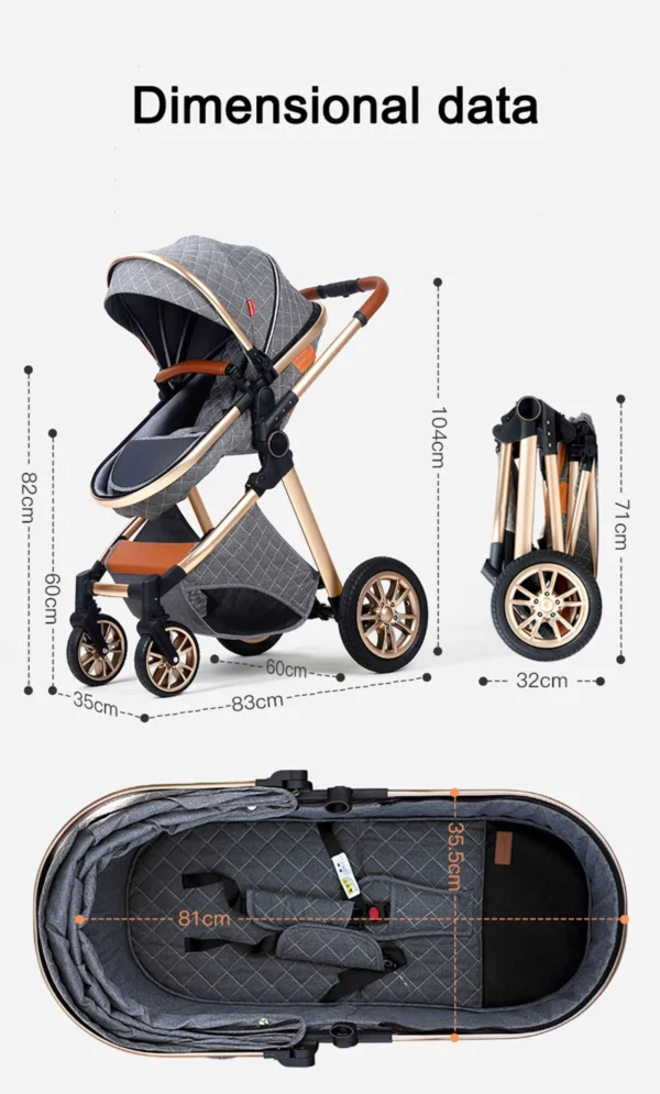 526843593 Luxury Portable Travel Pram 3 in 1Baby Stroller High Landscape Baby Pushchair Baby Travel Stroller Newborn Stroller