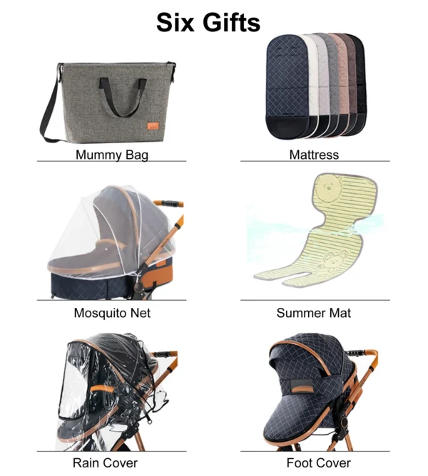 526843594 Luxury Portable Travel Pram 3 in 1Baby Stroller High Landscape Baby Pushchair Baby Travel Stroller Newborn Stroller