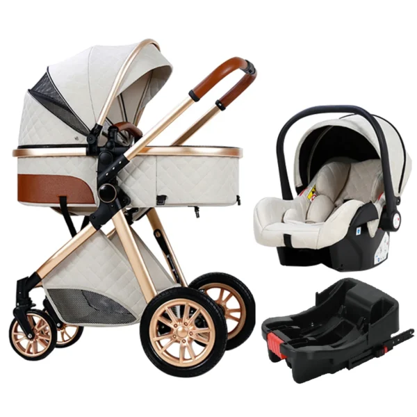 526843590 Luxury Portable Travel Pram 3 in 1Baby Stroller High Landscape Baby Pushchair Baby Travel Stroller Newborn Stroller