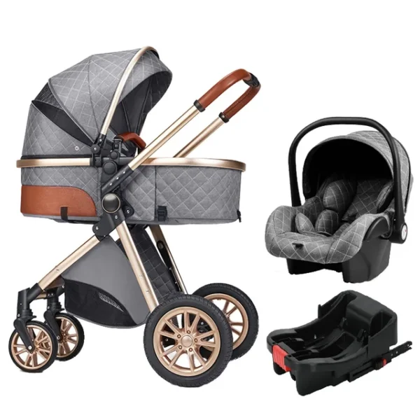 526843598 Luxury Portable Travel Pram 3 in 1Baby Stroller High Landscape Baby Pushchair Baby Travel Stroller Newborn Stroller