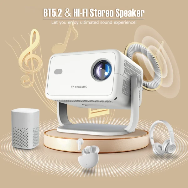 Magcubic 4K L018 Android11 Projector 650ANSI Native 1080P Auto Focus & Keystone BT5.2 WIFI6 Allwinner H713 Portable 360° Rotate