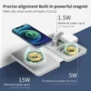 Magnetic three-in-one foldable 15w fast charging mobile phone battery charger suitable for mobile phones, watches, headphones,