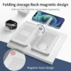 Magnetic three-in-one foldable 15w fast charging mobile phone battery charger suitable for mobile phones, watches, headphones,