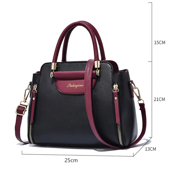 New Women's Bag Large Capacity Handbag Korean Version Contrasting Color Atmospheric Single Shoulder Diagonal Bag Ladies Handbag