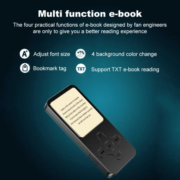 Portable 32GB MP4 MP3 Player Bluetooth Mini HiFi Music Player with E-Book FM Radio Recorder Video Play Built-in Speaker 1.8 Inch