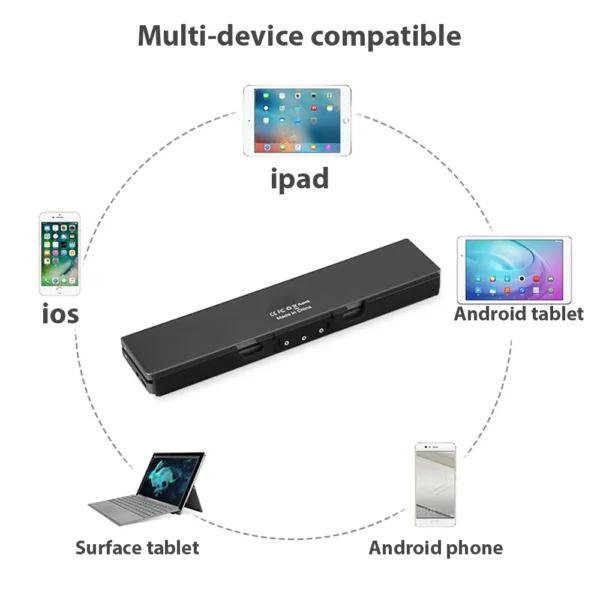Portable Wireless Folding Keyboard for IPad IPhone Mac with Phone Holder Rechargeable Multilingual Wireless Bluetooth Keyboard