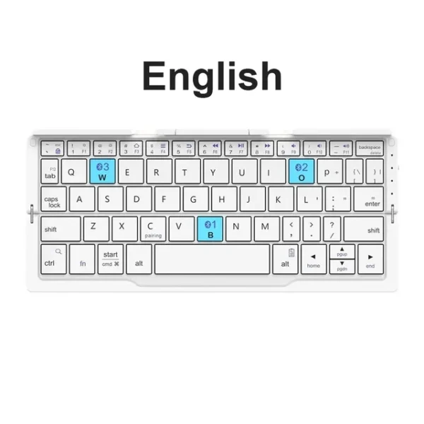 Portable Wireless Folding Keyboard for IPad IPhone Mac with Phone Holder Rechargeable Multilingual Wireless Bluetooth Keyboard