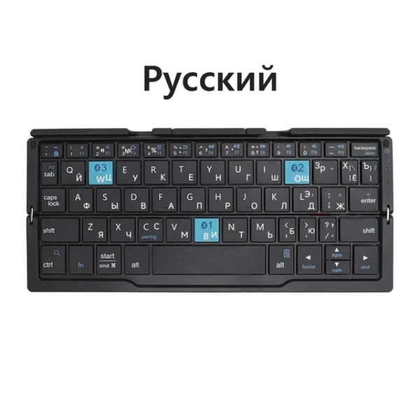 Portable Wireless Folding Keyboard for IPad IPhone Mac with Phone Holder Rechargeable Multilingual Wireless Bluetooth Keyboard