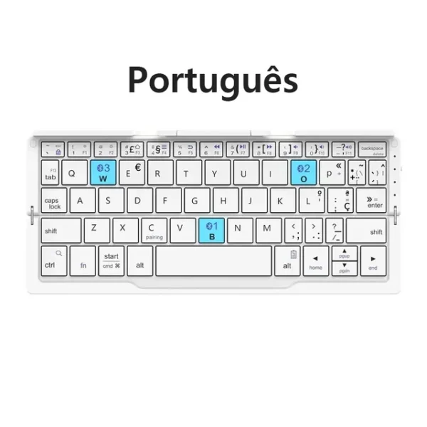 Portable Wireless Folding Keyboard for IPad IPhone Mac with Phone Holder Rechargeable Multilingual Wireless Bluetooth Keyboard