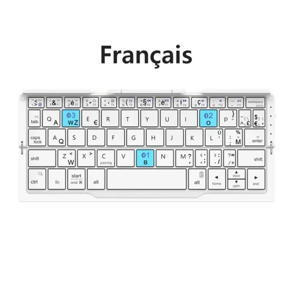 Portable Wireless Folding Keyboard for IPad IPhone Mac with Phone Holder Rechargeable Multilingual Wireless Bluetooth Keyboard