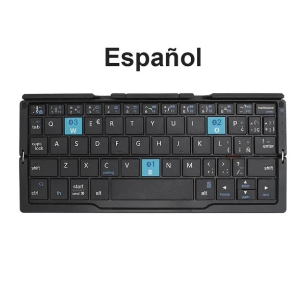 Portable Wireless Folding Keyboard for IPad IPhone Mac with Phone Holder Rechargeable Multilingual Wireless Bluetooth Keyboard