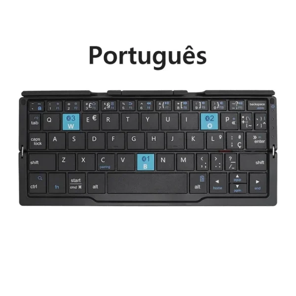 Portable Wireless Folding Keyboard for IPad IPhone Mac with Phone Holder Rechargeable Multilingual Wireless Bluetooth Keyboard
