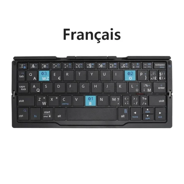 Portable Wireless Folding Keyboard for IPad IPhone Mac with Phone Holder Rechargeable Multilingual Wireless Bluetooth Keyboard