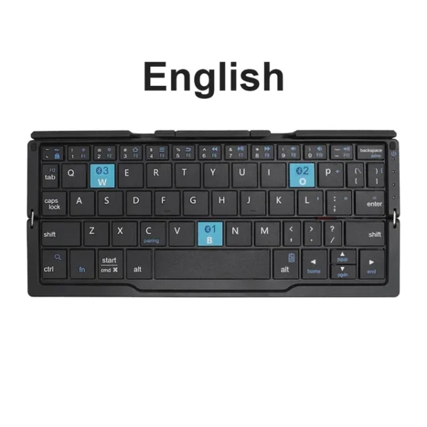 Portable Wireless Folding Keyboard for IPad IPhone Mac with Phone Holder Rechargeable Multilingual Wireless Bluetooth Keyboard
