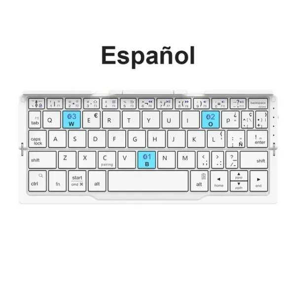 Portable Wireless Folding Keyboard for IPad IPhone Mac with Phone Holder Rechargeable Multilingual Wireless Bluetooth Keyboard