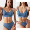 Sexy G-String Women Bra Panties Set Push Up Sports Bra Set Seamless Active Bra Thong Lingerie Set Fitness Crop Top Underwear XXL