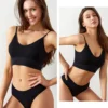 Sexy G-String Women Bra Panties Set Push Up Sports Bra Set Seamless Active Bra Thong Lingerie Set Fitness Crop Top Underwear XXL