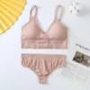 Sexy G-String Women Bra Panties Set Push Up Sports Bra Set Seamless Active Bra Thong Lingerie Set Fitness Crop Top Underwear XXL