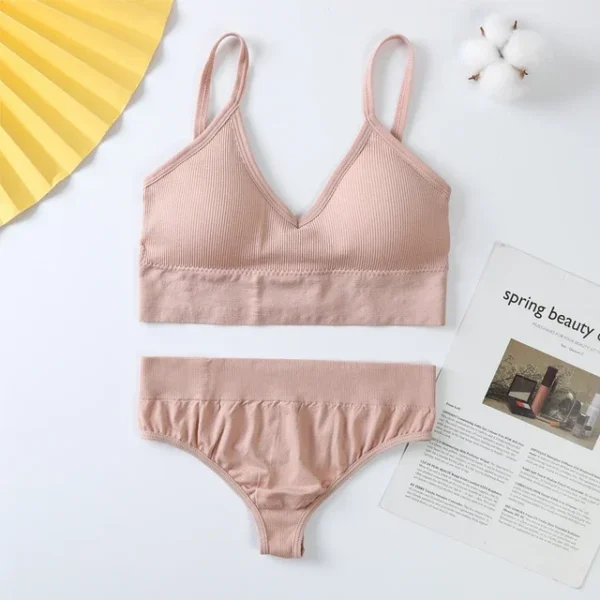 Sexy G-String Women Bra Panties Set Push Up Sports Bra Set Seamless Active Bra Thong Lingerie Set Fitness Crop Top Underwear XXL