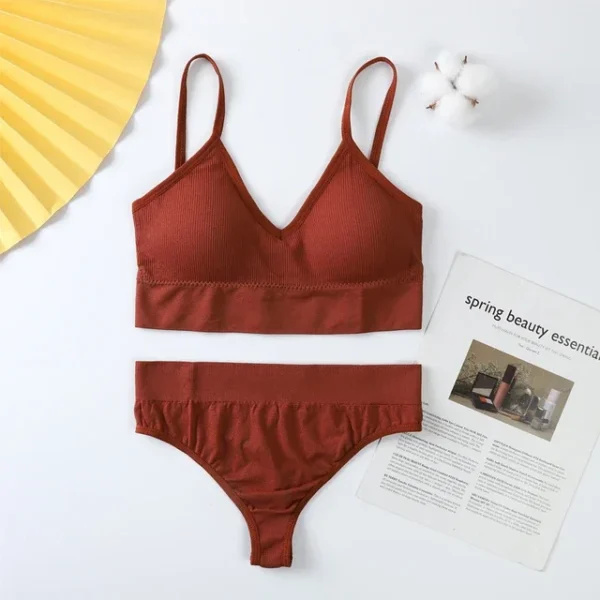 Sexy G-String Women Bra Panties Set Push Up Sports Bra Set Seamless Active Bra Thong Lingerie Set Fitness Crop Top Underwear XXL