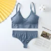 Sexy G-String Women Bra Panties Set Push Up Sports Bra Set Seamless Active Bra Thong Lingerie Set Fitness Crop Top Underwear XXL